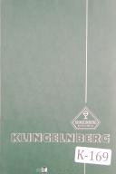 Klingelnberg-Klingelnberg No. PFS 600 Involute Tooth Helix Testing Appliance Operation Manual-PFS 600-01